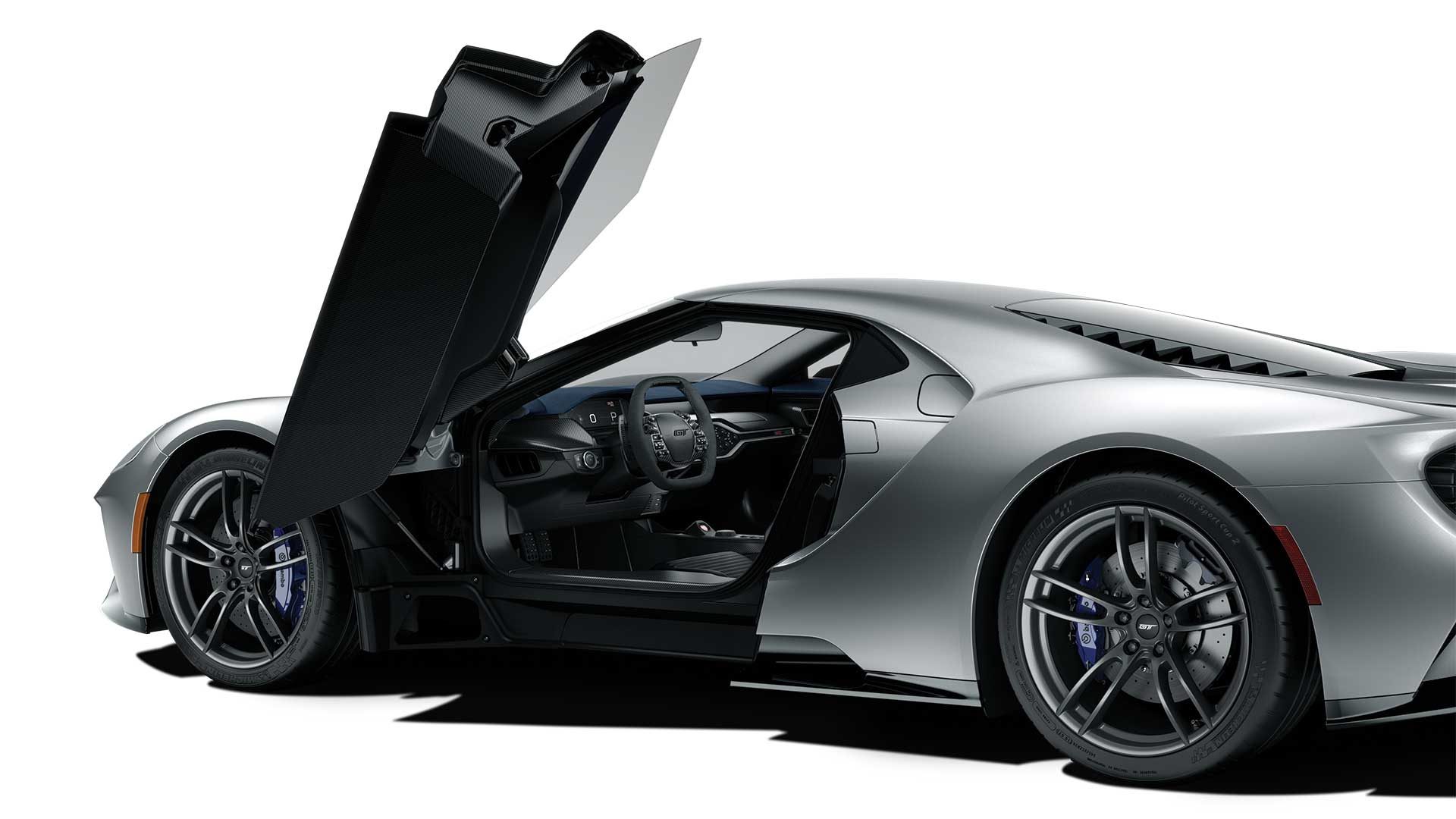 Silver Ford GT with Door Open